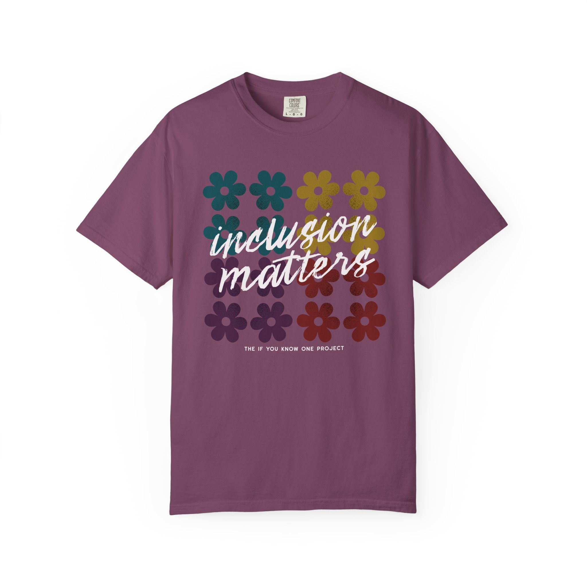 Inclusion Matters Retro Floral Unisex Garment-Dyed T-shirt