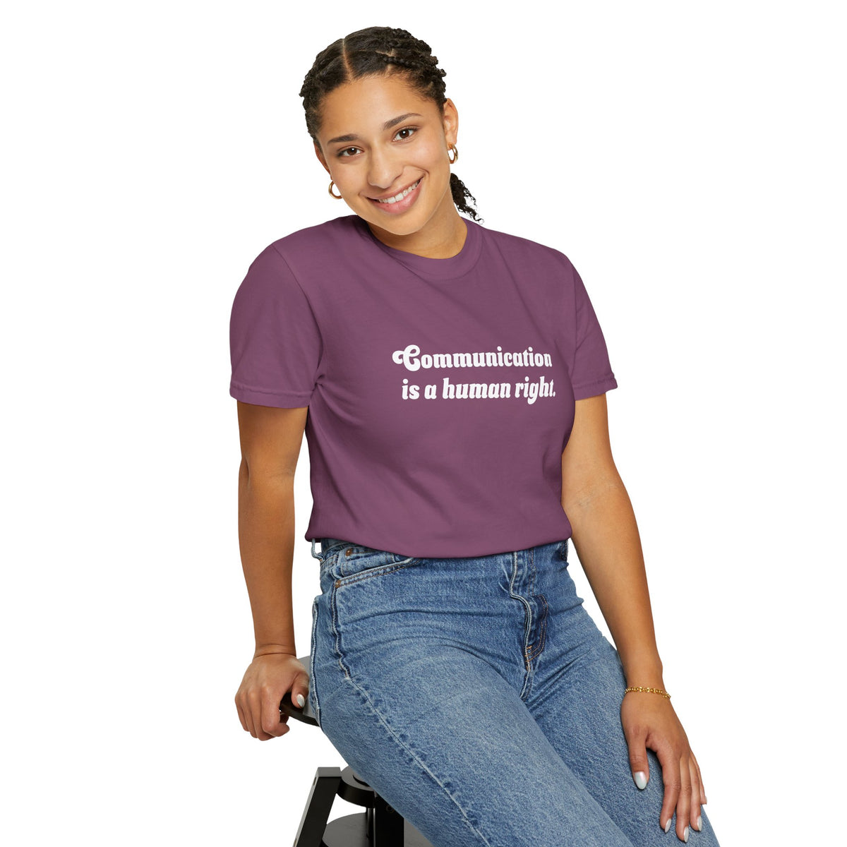 Communication is a Human Right Unisex Garment-Dyed T-shirt