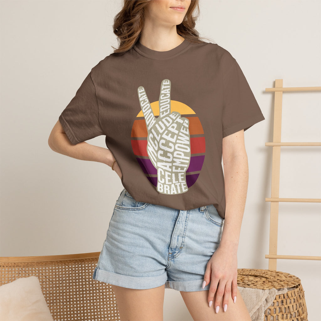 Neuro-affirming Peace Sign Unisex Garment-Dyed T-shirt