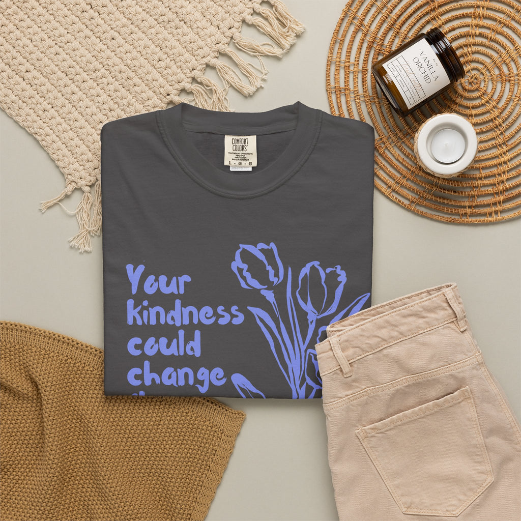 Kindness Changes The World Unisex Garment-Dyed T-shirt