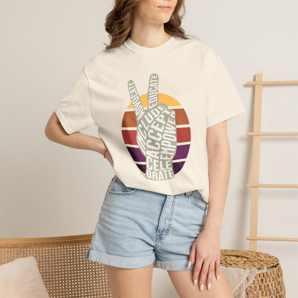 Neuro-affirming Peace Sign Unisex Garment-Dyed T-shirt