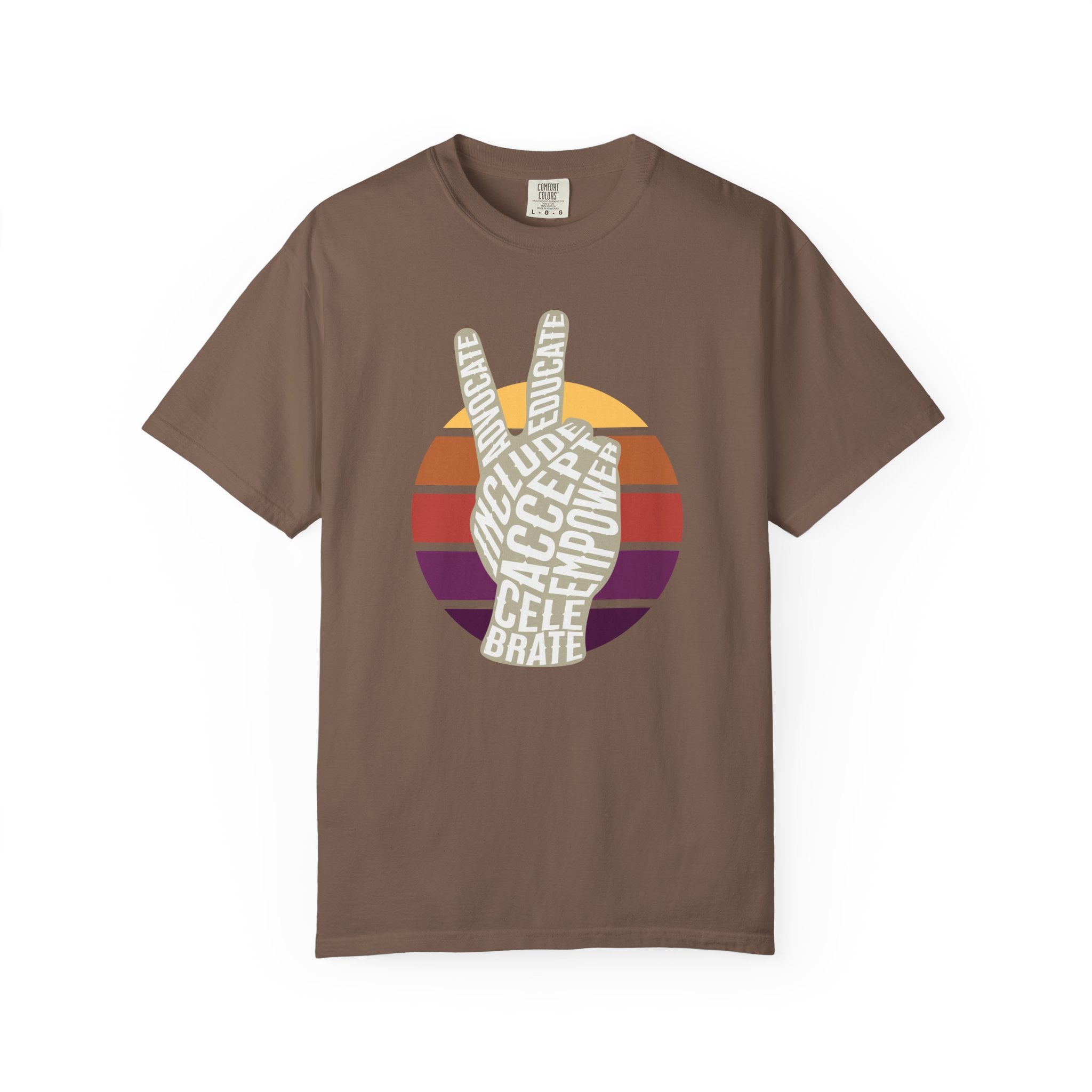 Neuro-affirming Peace Sign Unisex Garment-Dyed T-shirt