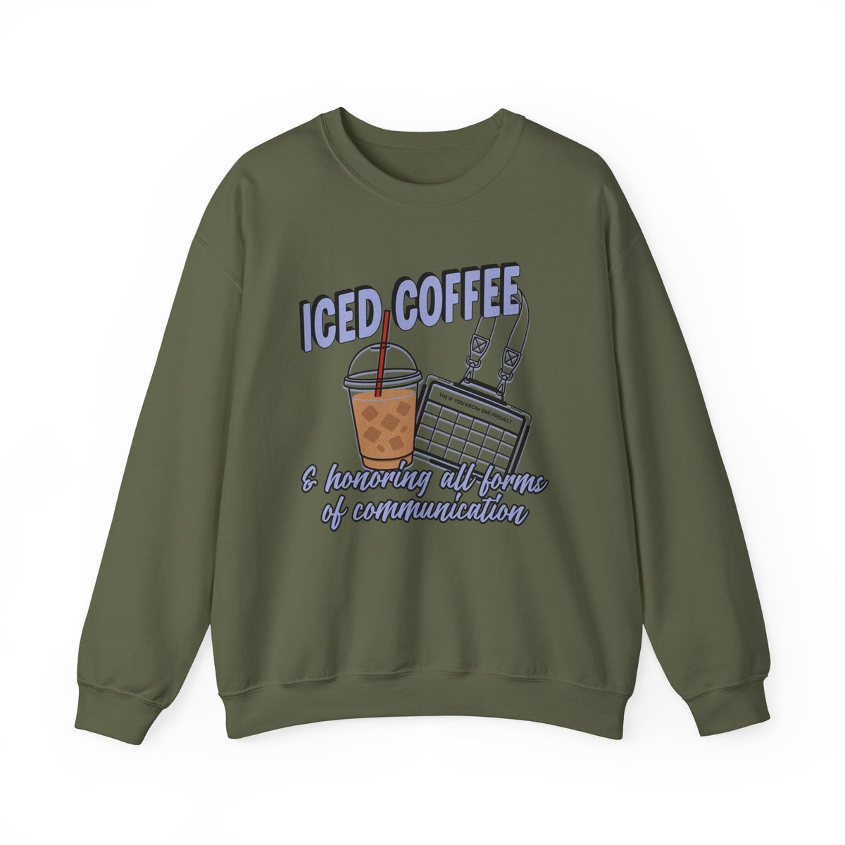 Iced Coffee and Communication Unisex Crewneck Sweatshirt