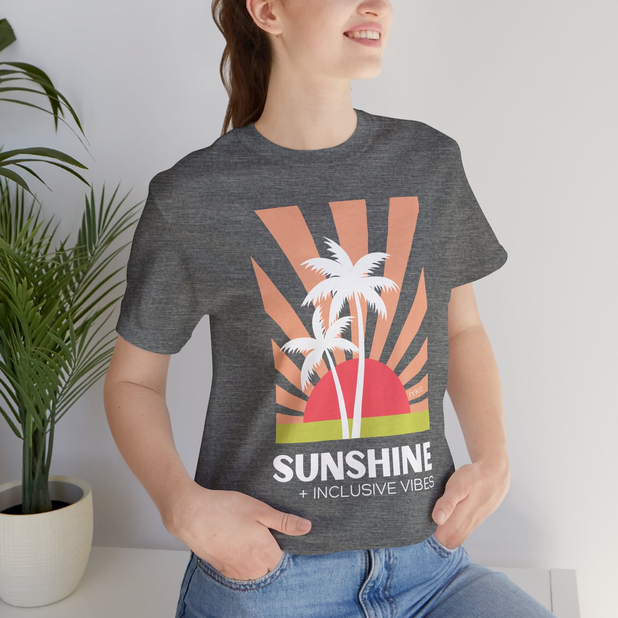 Sunshine and Inclusive Vibes Unisex Jersey Short Sleeve Tee