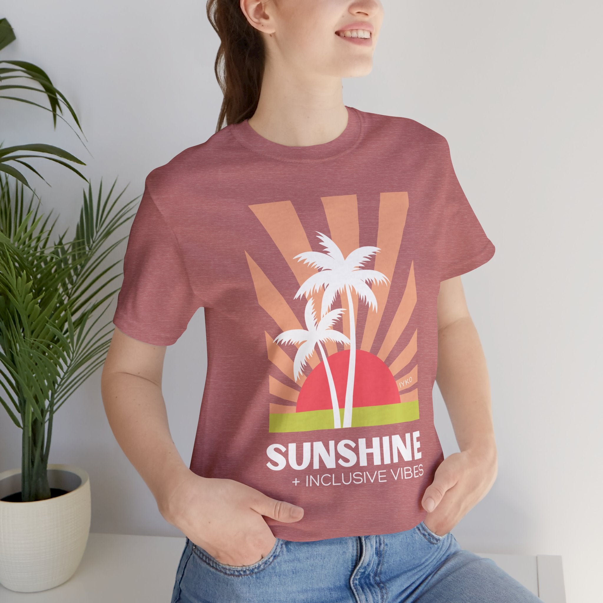 Sunshine and Inclusive Vibes Unisex Jersey Short Sleeve Tee