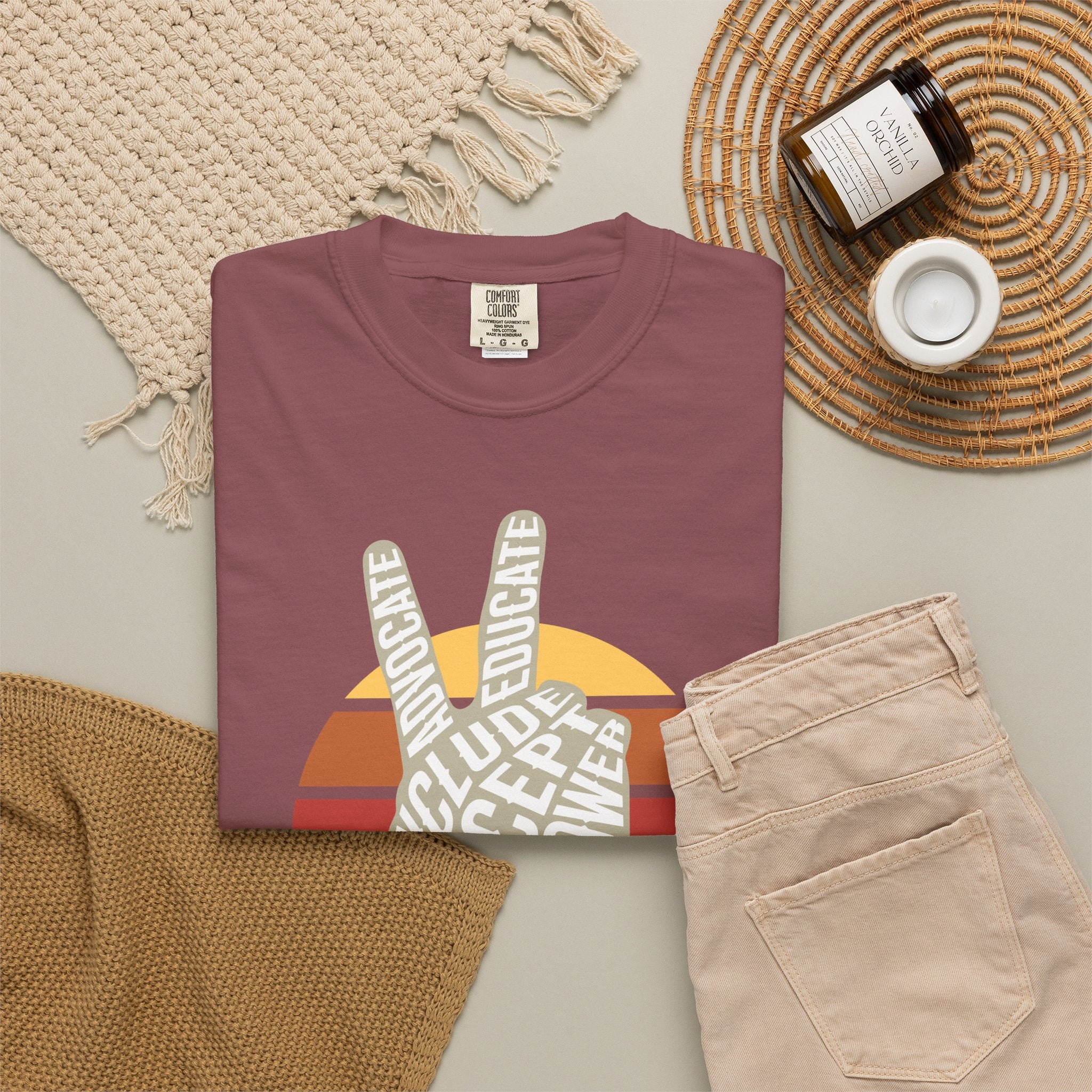 Neuro-affirming Peace Sign Unisex Garment-Dyed T-shirt