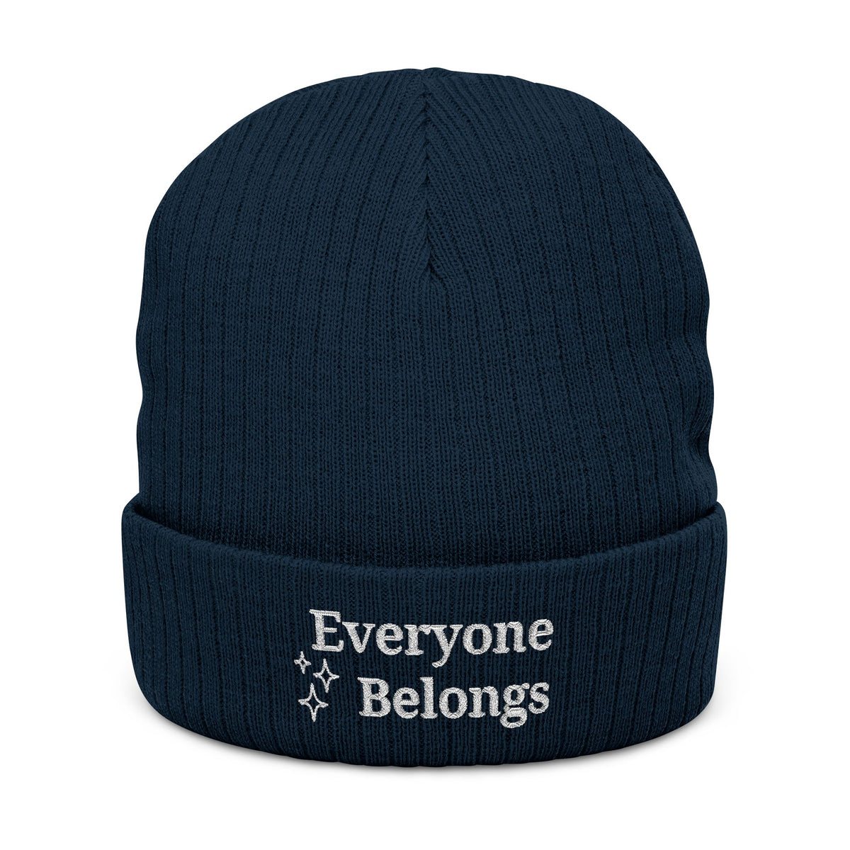 Everyone Belongs Ribbed Knit Beanie (Embroidery)