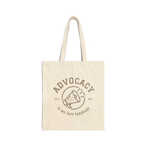 Advocacy Love Language Cotton Canvas Tote Bag