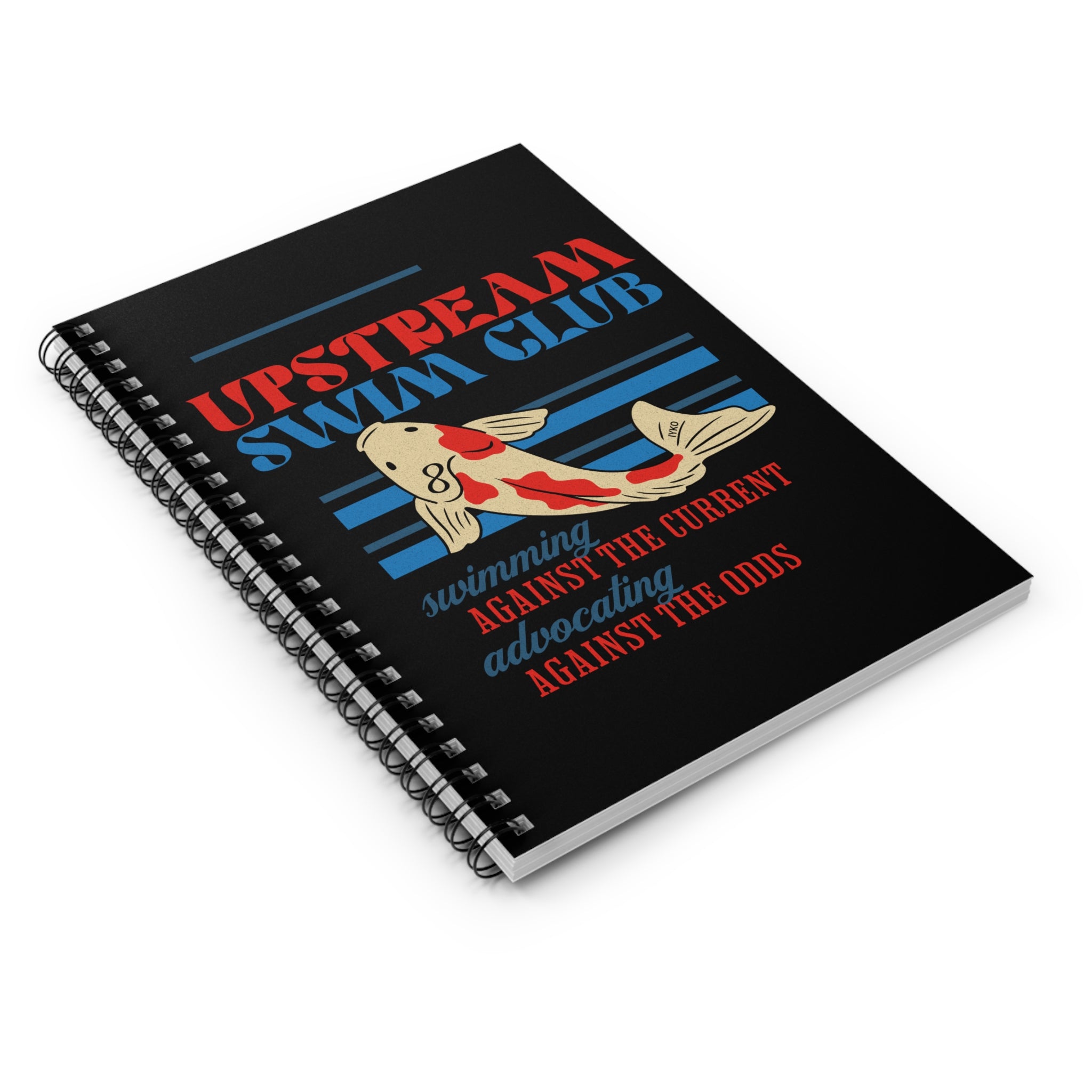 Upstream Swim Club Spiral Ruled Line Notebook