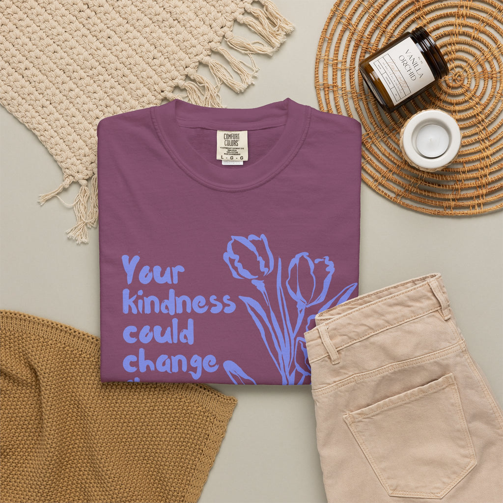 Kindness Changes The World Unisex Garment-Dyed T-shirt
