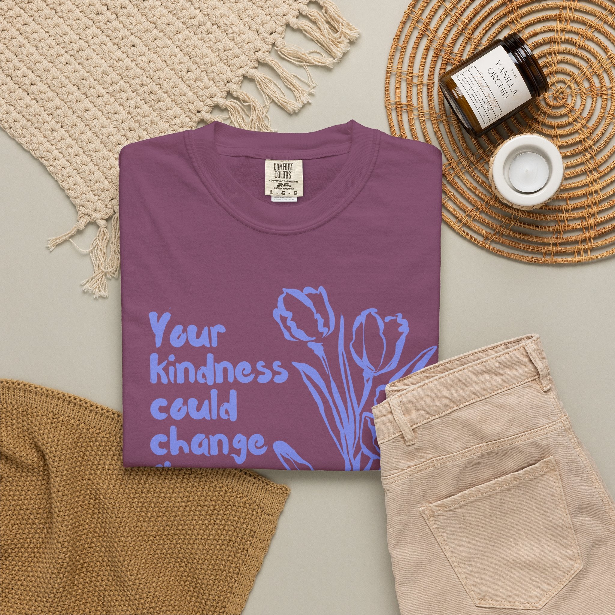 Kindness Changes The World Unisex Garment-Dyed T-shirt