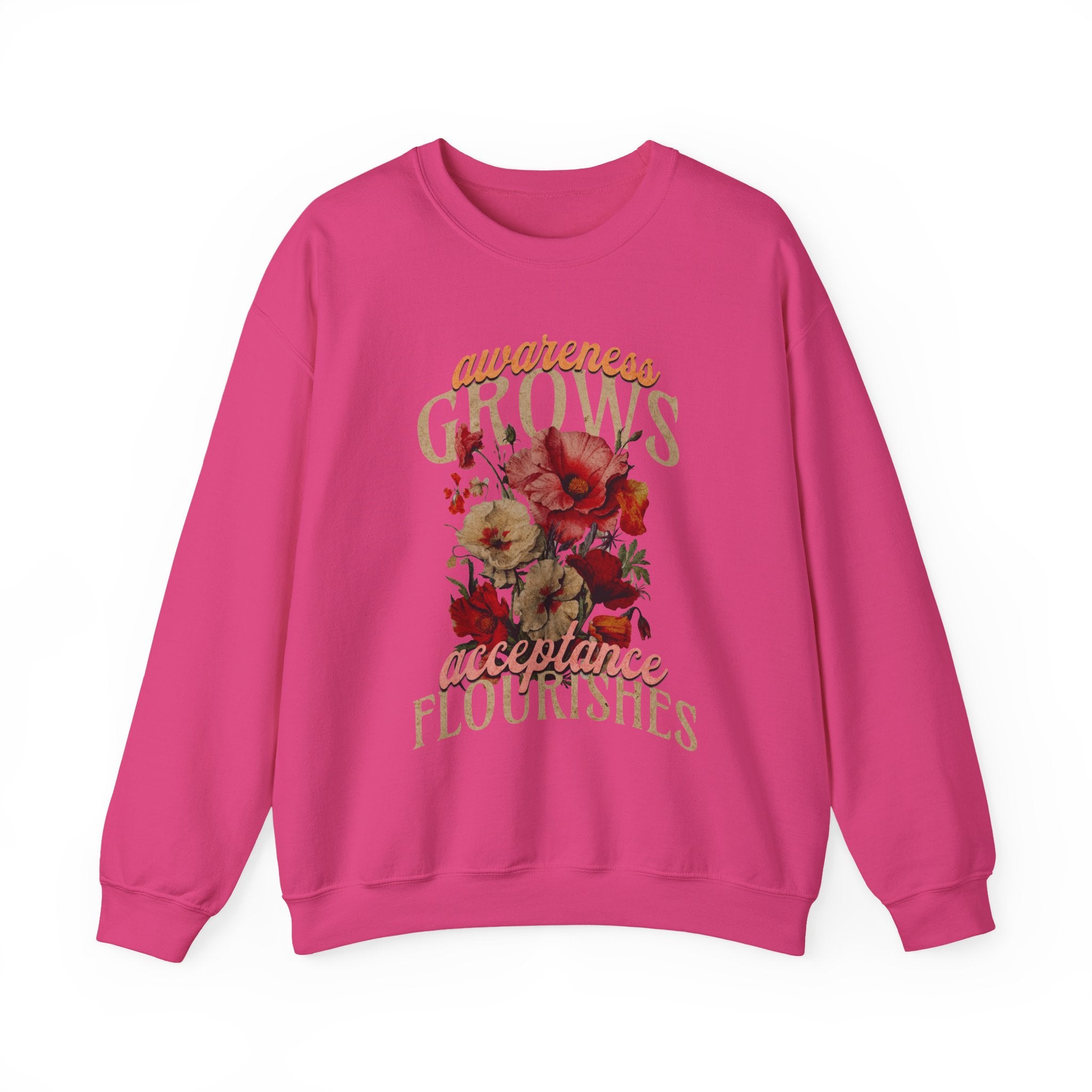 Awareness Grows Acceptance Flourishes Unisex Crewneck Sweatshirt