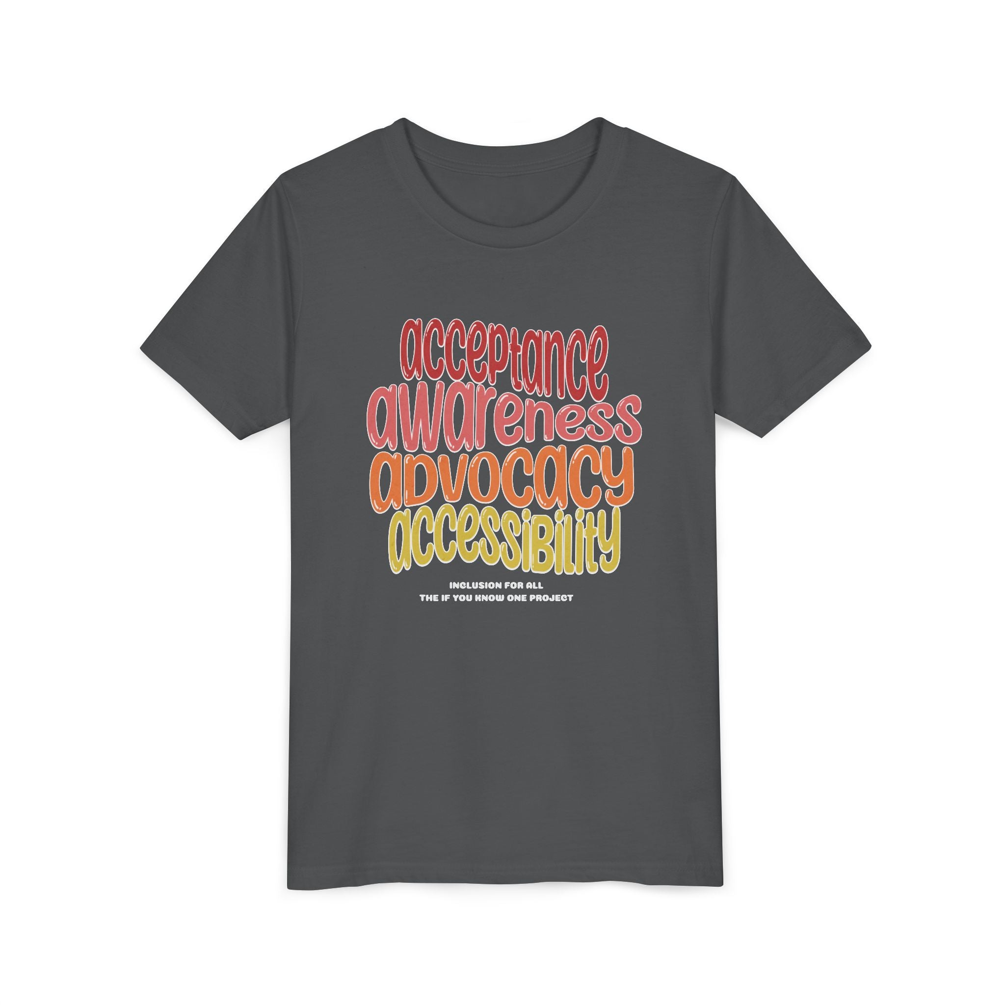 Acceptance, Awareness, Advocacy, Accessibility Youth Short Sleeve Tee