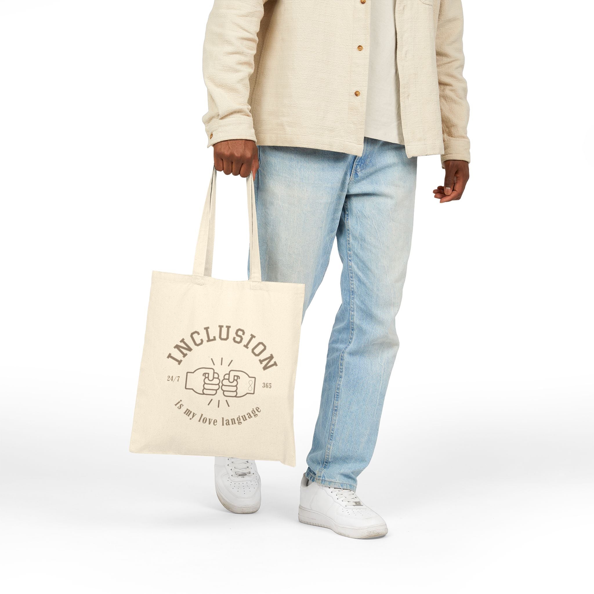 Inclusion Love Language Cotton Canvas Tote Bag