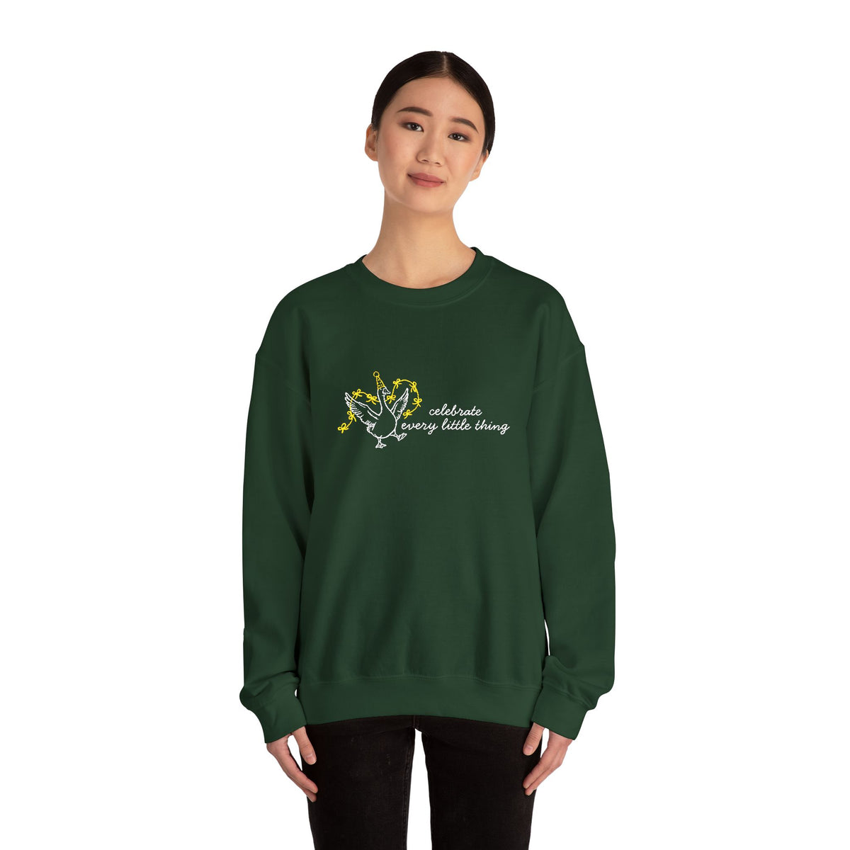 Celebrate Embroidered Goose Unisex Heavy Blend™ Crewneck Sweatshirt