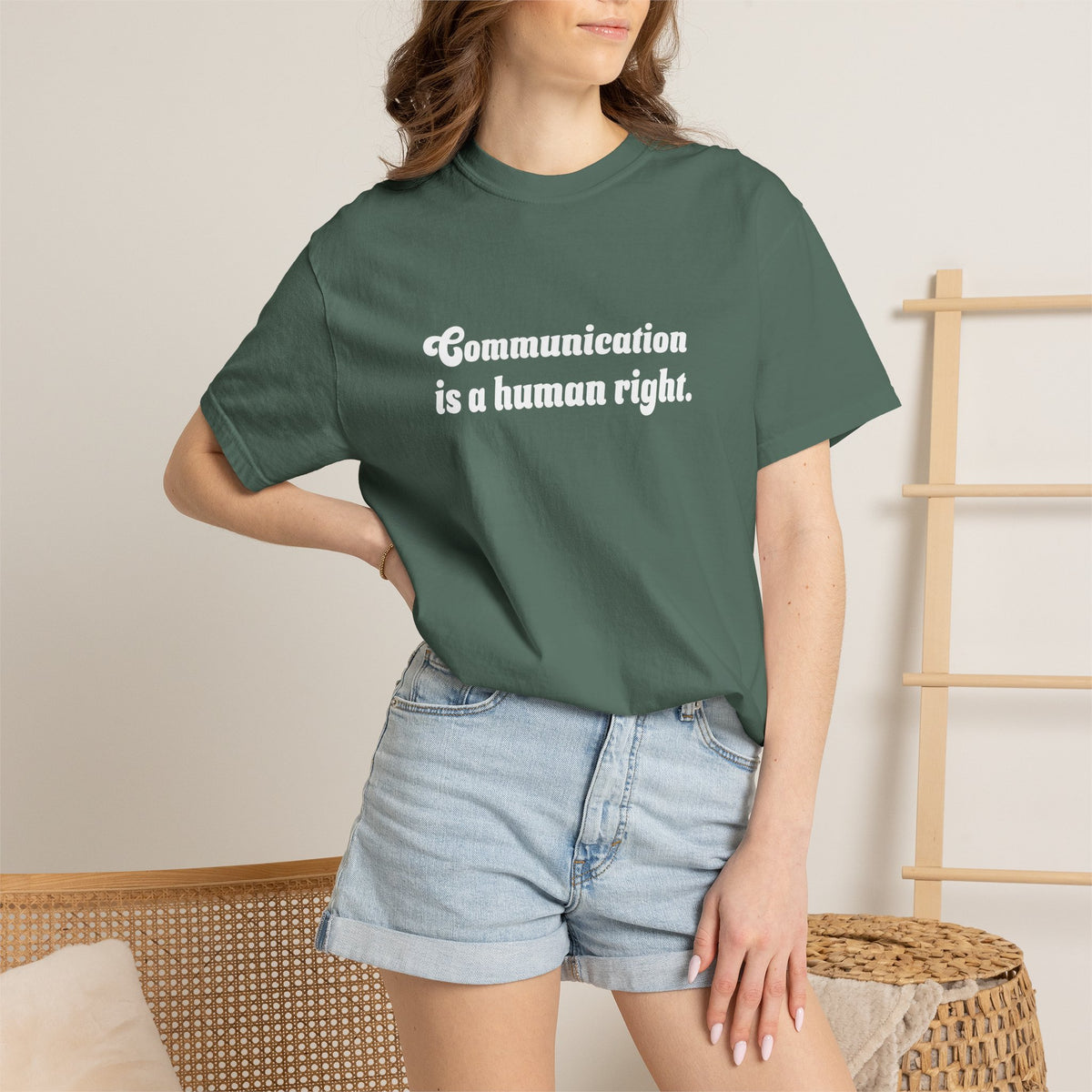 Communication is a Human Right Unisex Garment-Dyed T-shirt