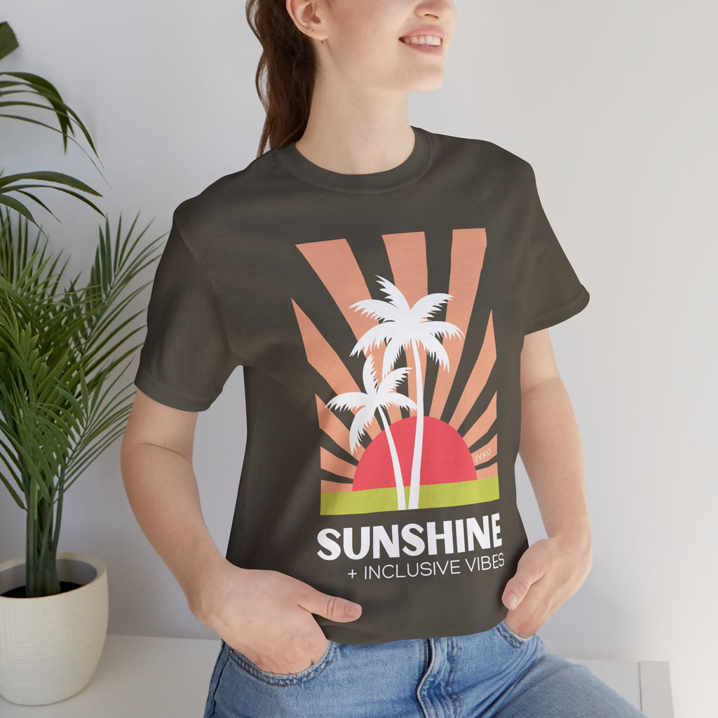 Sunshine and Inclusive Vibes Unisex Jersey Short Sleeve Tee