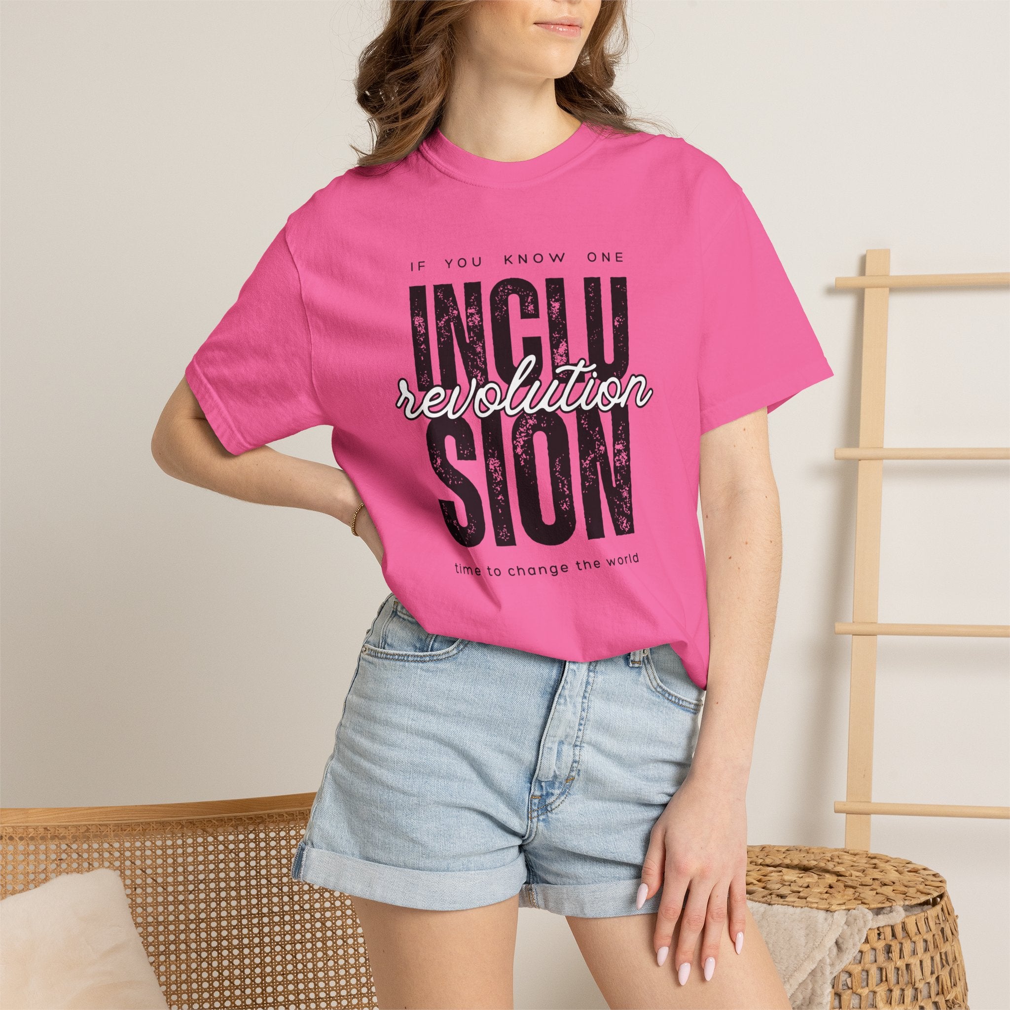 Inclusion Revolution Change the World Unisex Garment-Dyed T-shirt