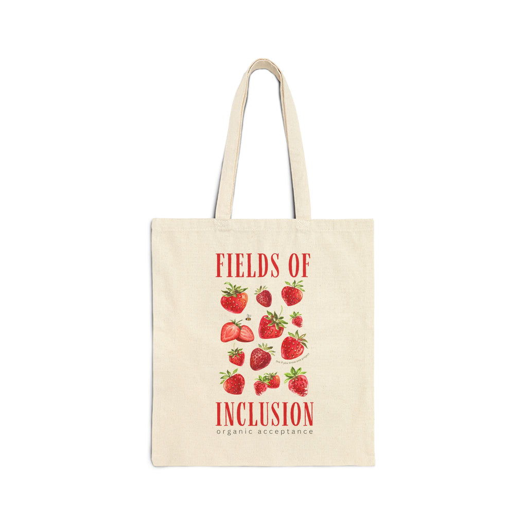 Fields of Inclusion Strawberry Cotton Canvas Tote Bag