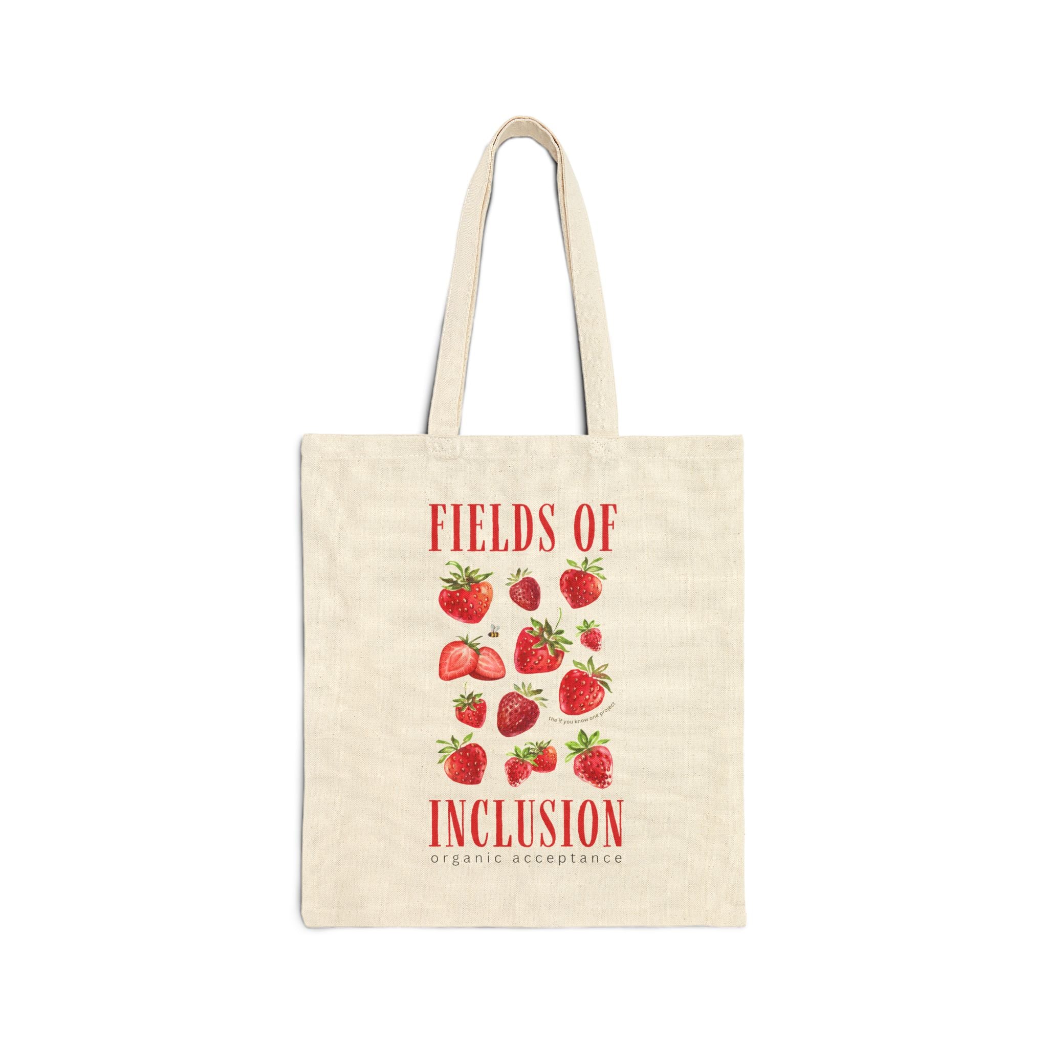 Fields of Inclusion Strawberry Cotton Canvas Tote Bag