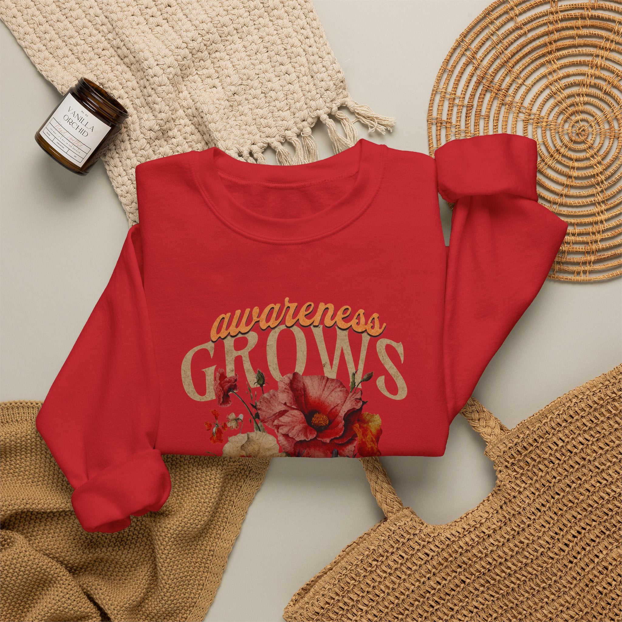 Awareness Grows Acceptance Flourishes Unisex Crewneck Sweatshirt
