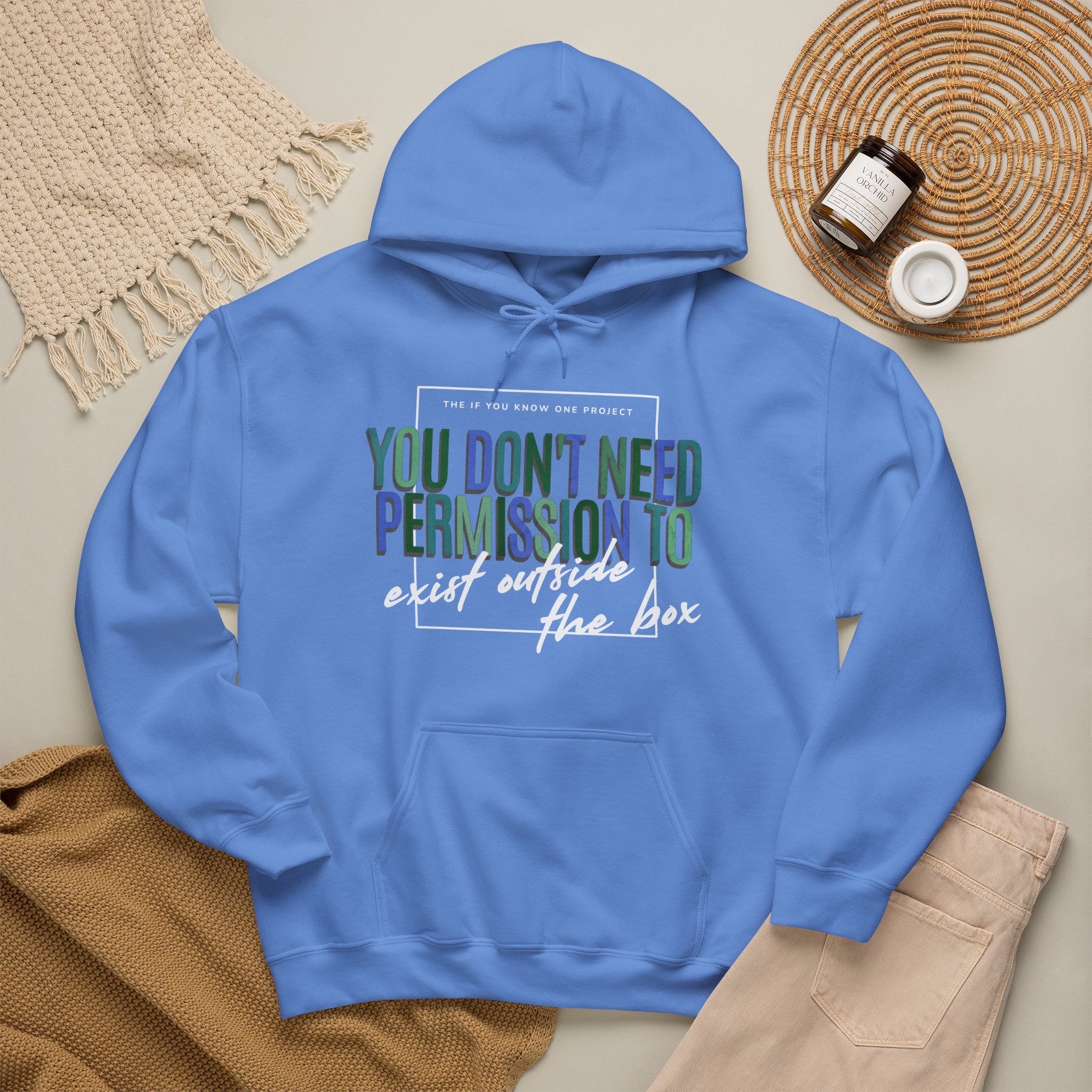You Don't Need Permission To Exist Outside The Box Unisex Heavy Blend™ Hooded Sweatshirt