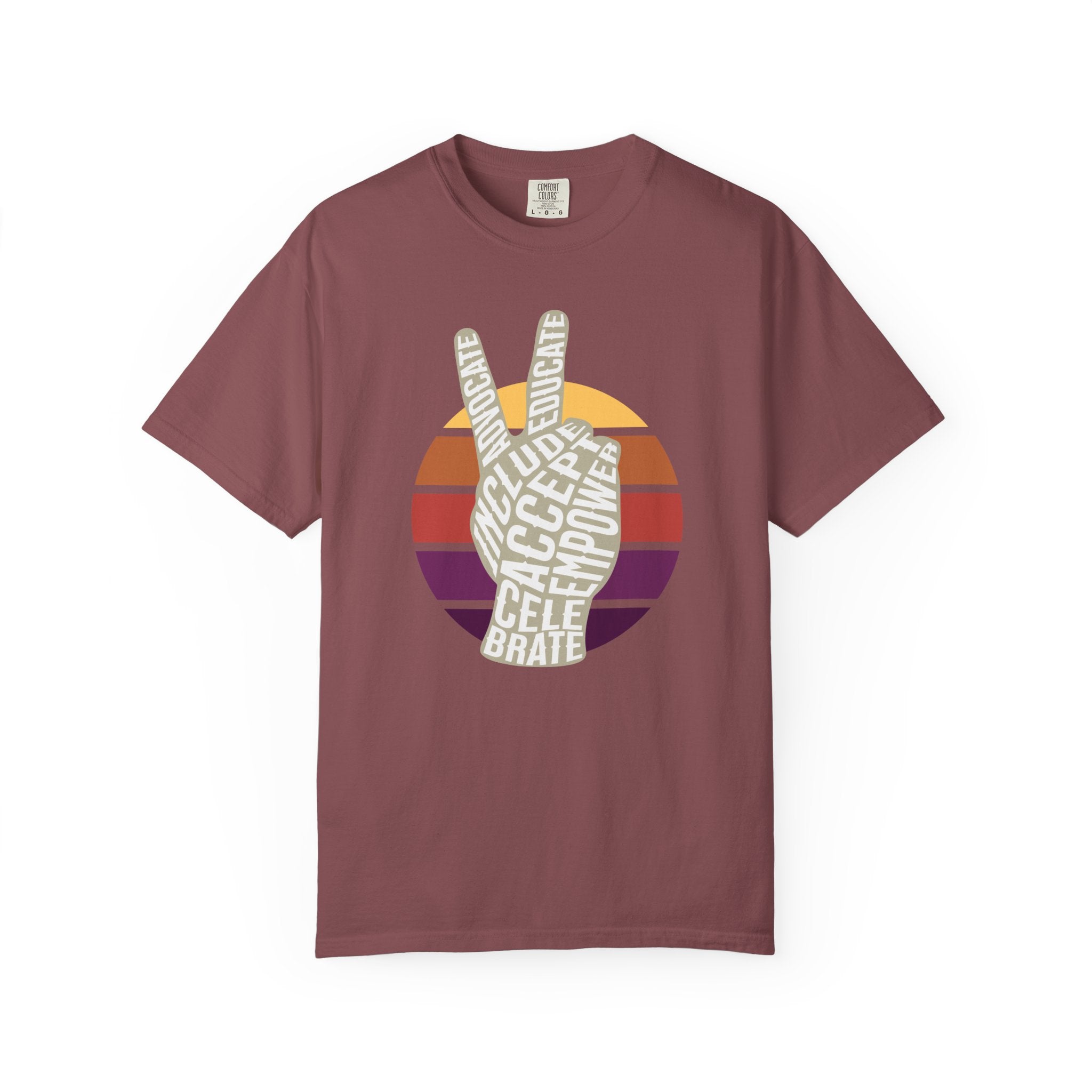 Neuro-affirming Peace Sign Unisex Garment-Dyed T-shirt