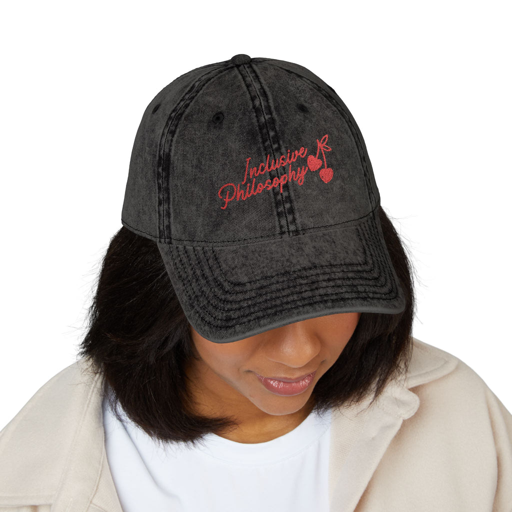 Inclusive Philosophy Cherries Vintage Cap (Embroidery)