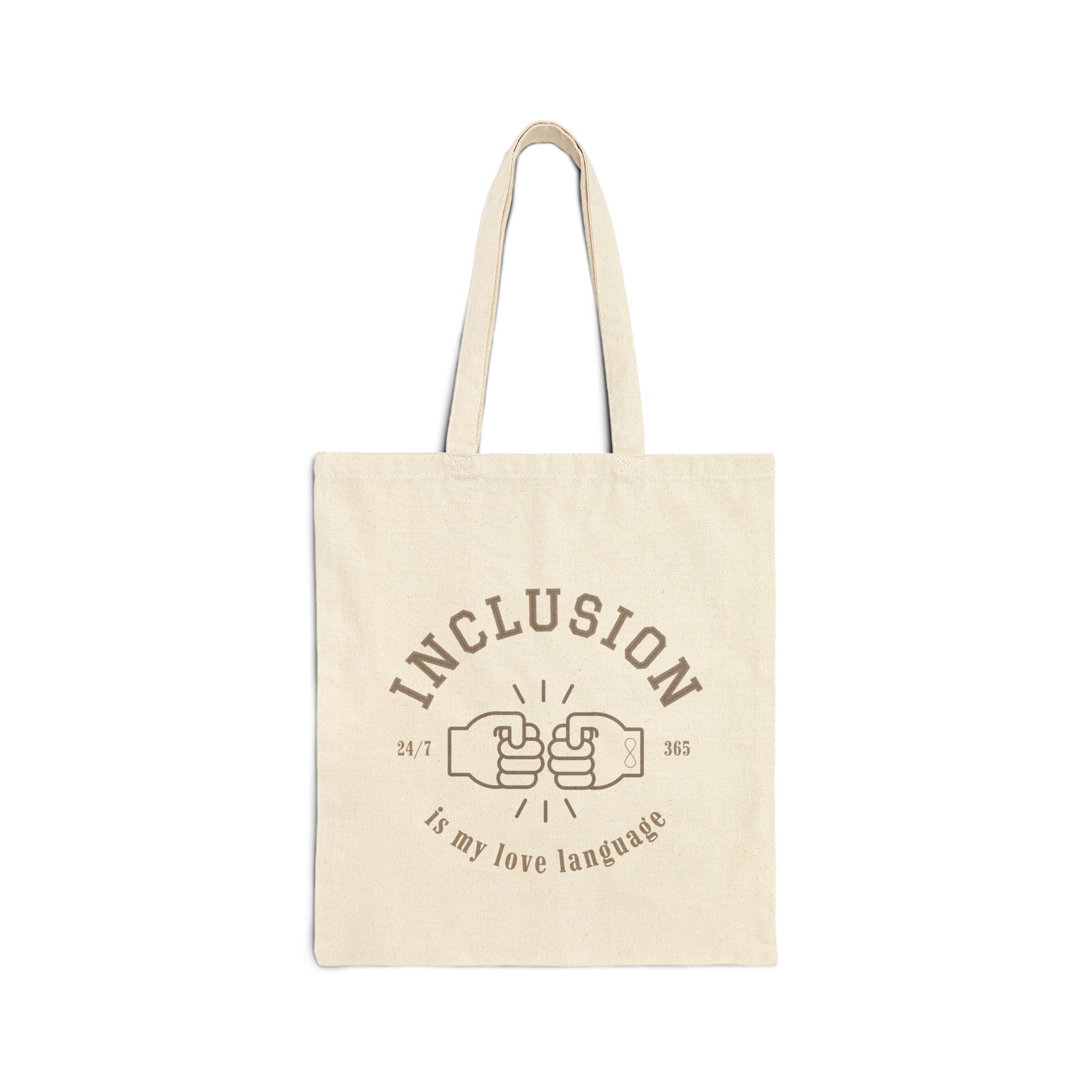 Inclusion Love Language Cotton Canvas Tote Bag