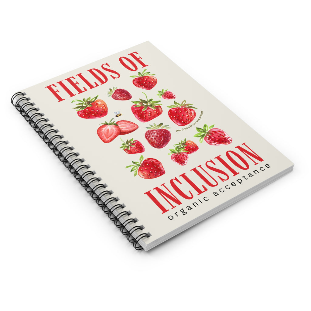 Fields of Inclusion Strawberry Spiral Ruled Line Notebook
