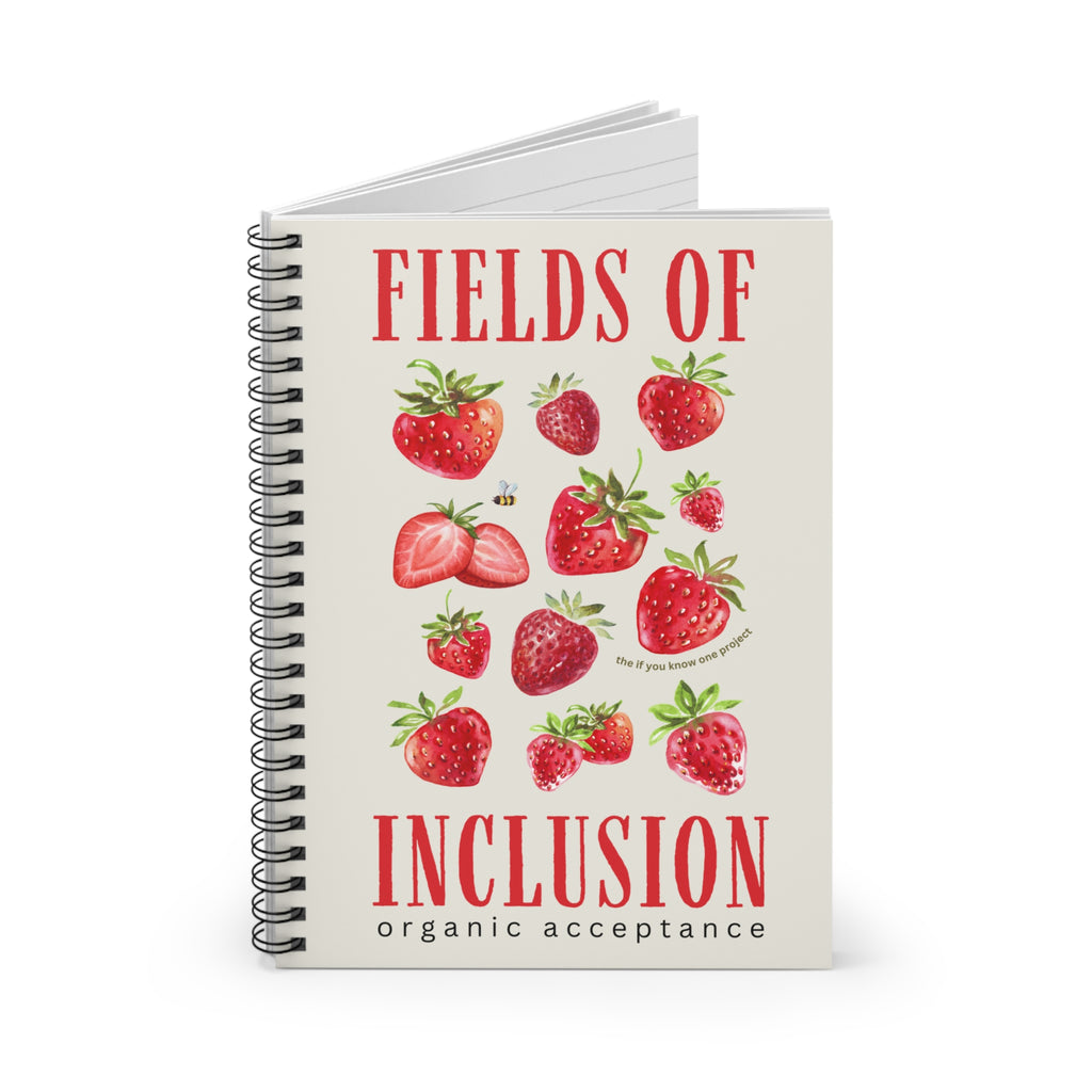 Fields of Inclusion Strawberry Spiral Ruled Line Notebook