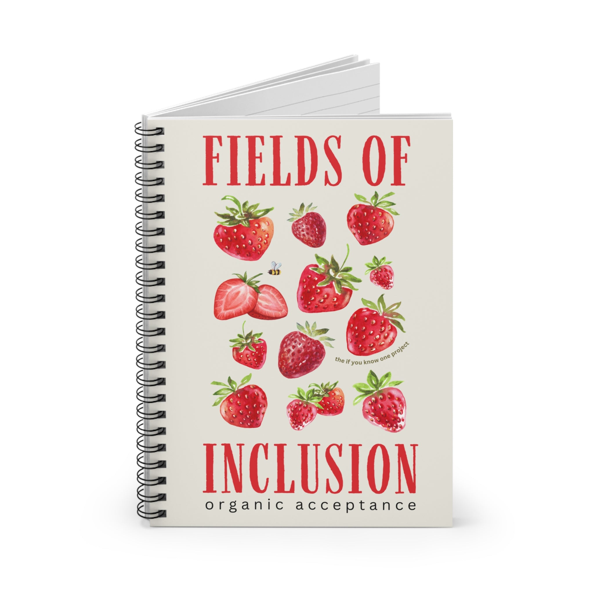 Fields of Inclusion Strawberry Spiral Ruled Line Notebook