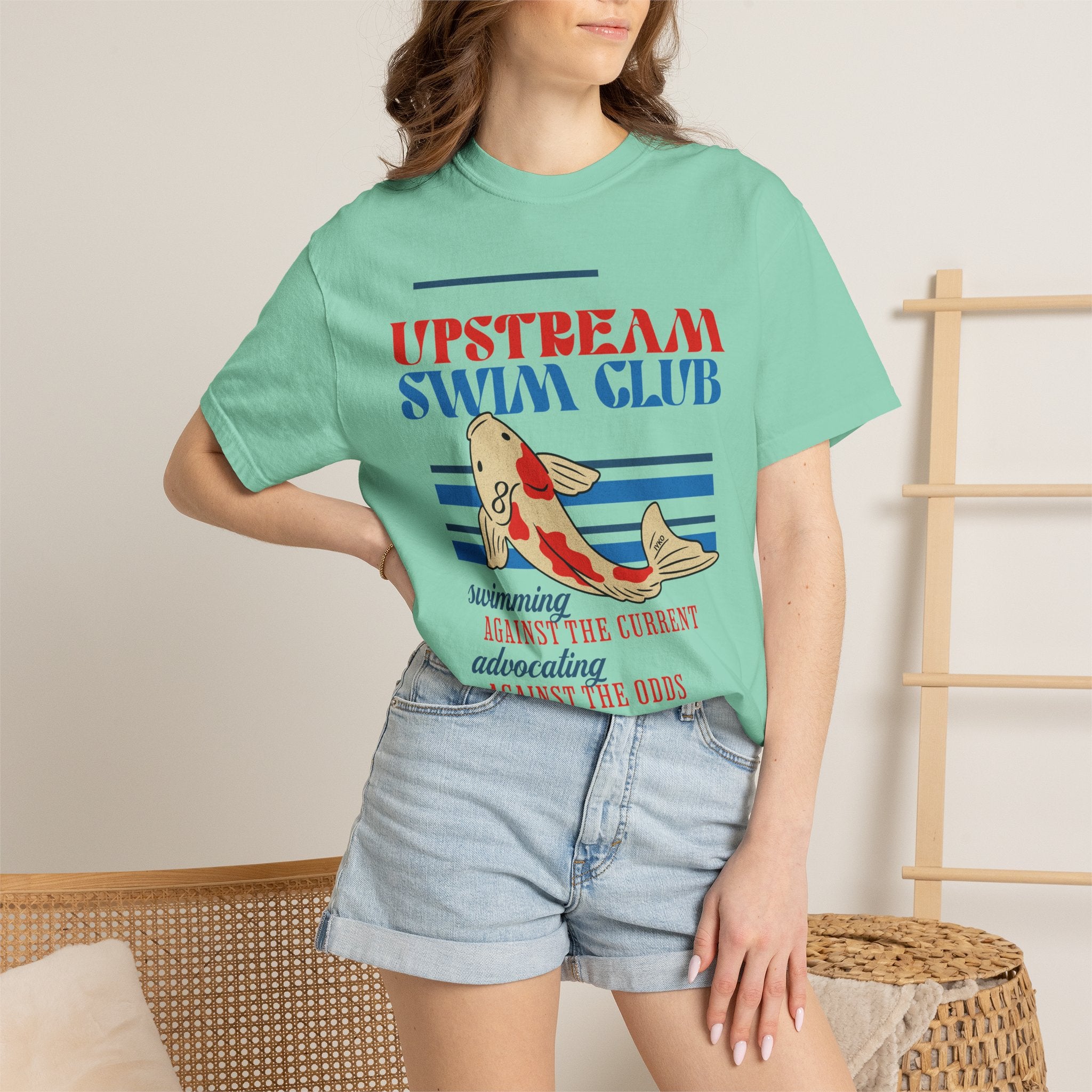 Upstream Swim Club Unisex Garment-Dyed T-shirt