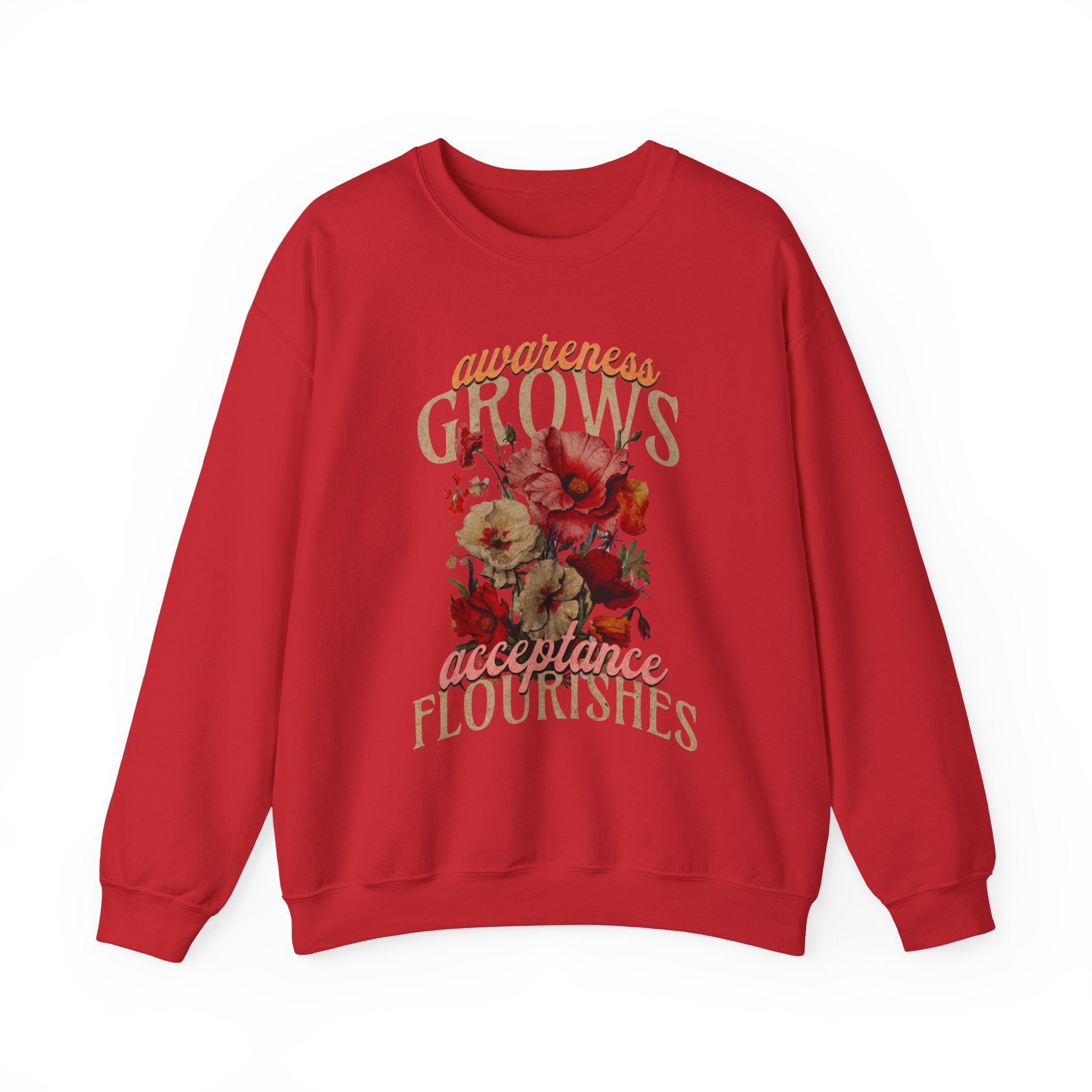 Awareness Grows Acceptance Flourishes Unisex Crewneck Sweatshirt