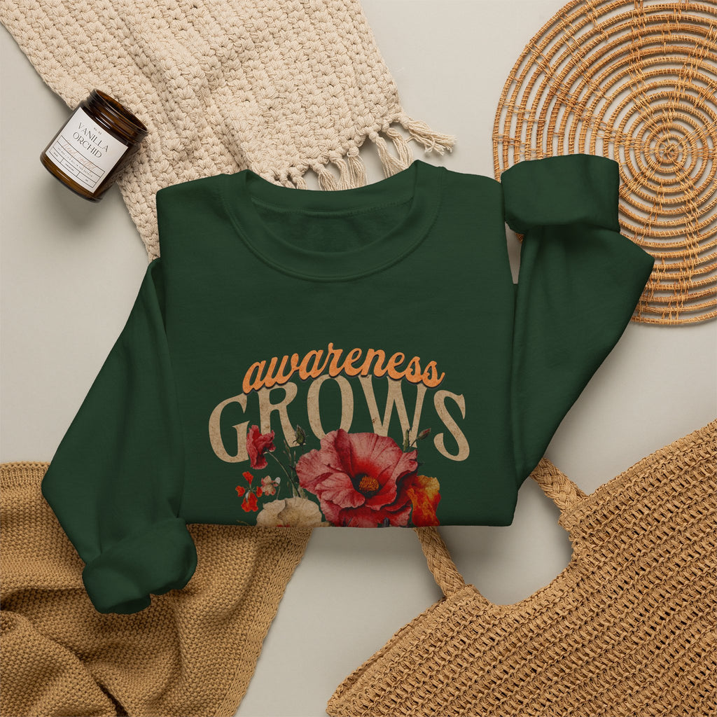 Awareness Grows Acceptance Flourishes Unisex Crewneck Sweatshirt