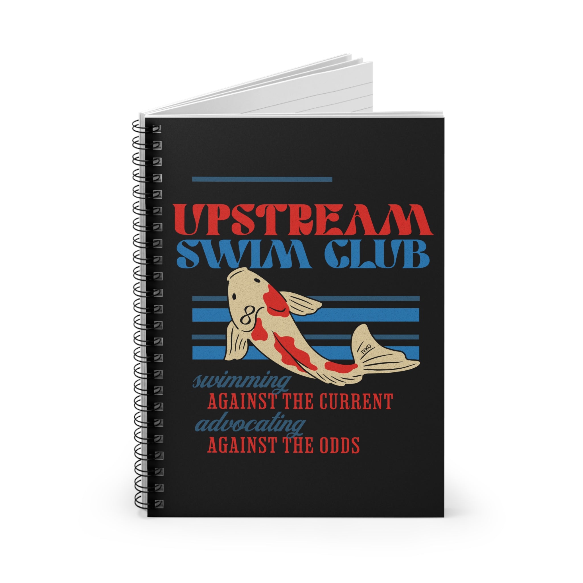 Upstream Swim Club Spiral Ruled Line Notebook