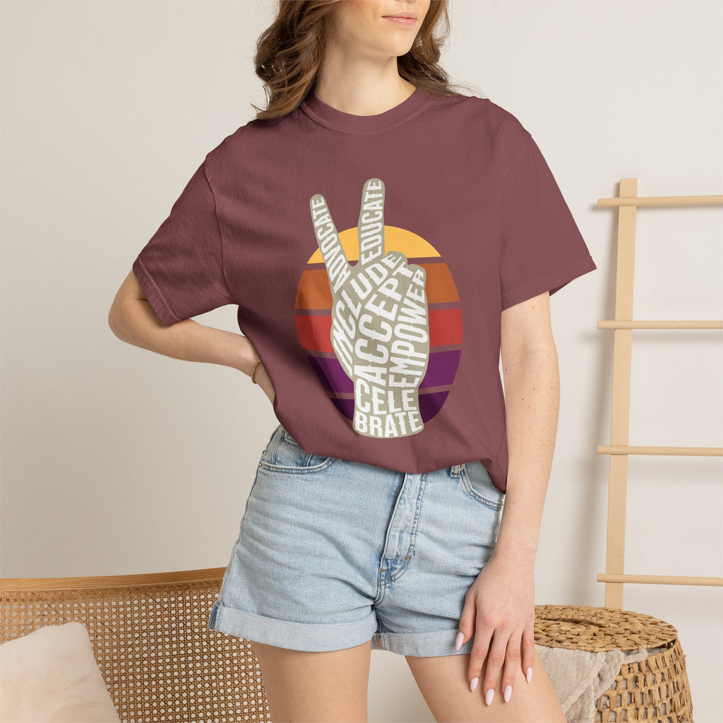 Neuro-affirming Peace Sign Unisex Garment-Dyed T-shirt