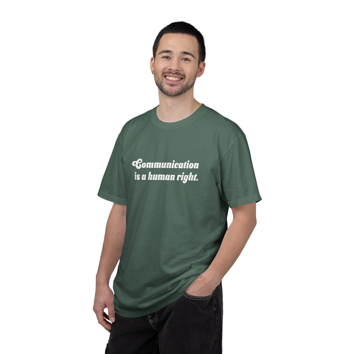 Communication is a Human Right Unisex Garment-Dyed T-shirt