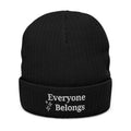 Everyone Belongs Ribbed Knit Beanie (Embroidery)