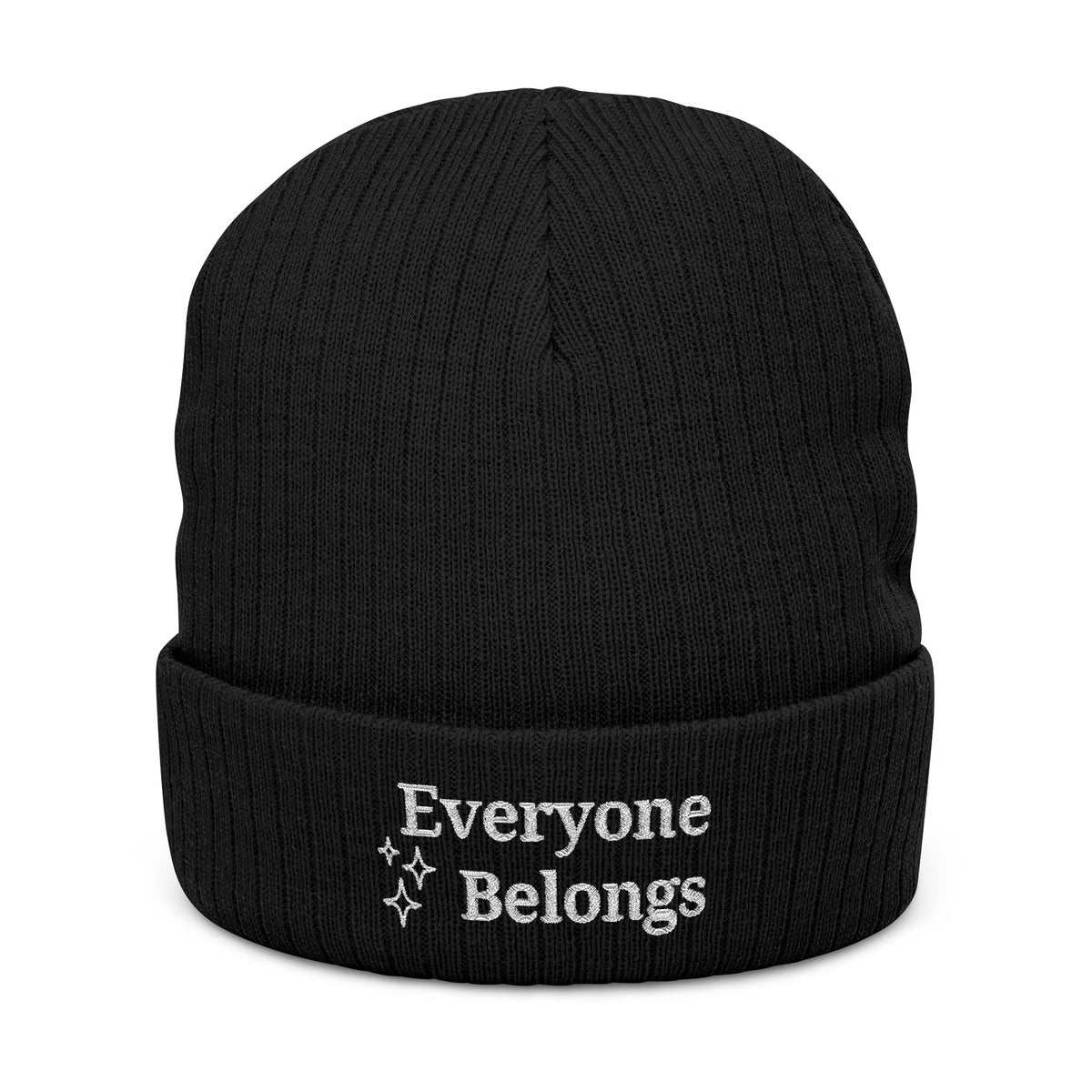 Everyone Belongs Ribbed Knit Beanie (Embroidery)