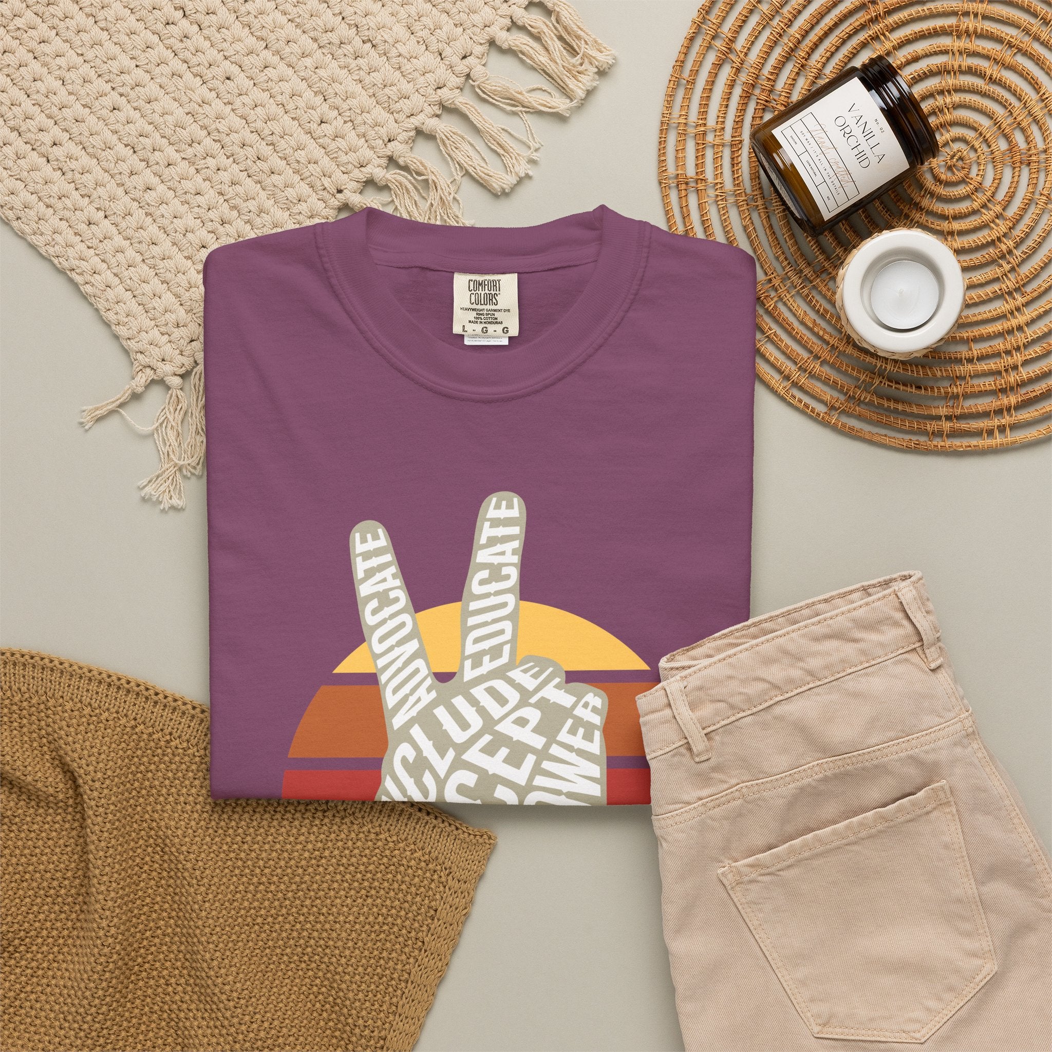 Neuro-affirming Peace Sign Unisex Garment-Dyed T-shirt