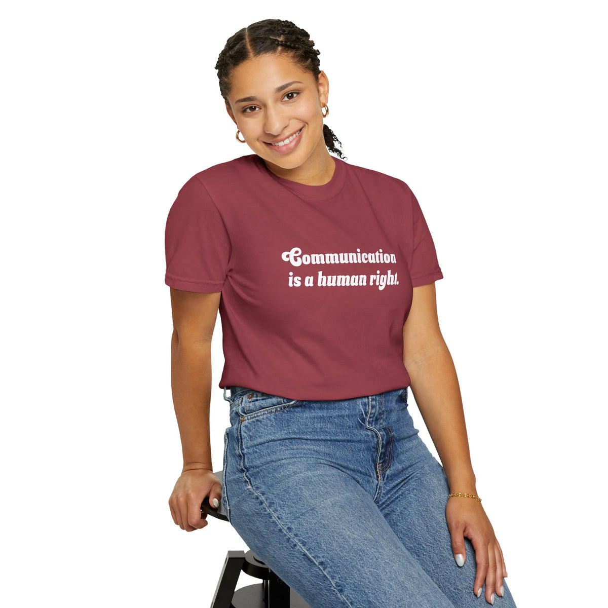 Communication is a Human Right Unisex Garment-Dyed T-shirt