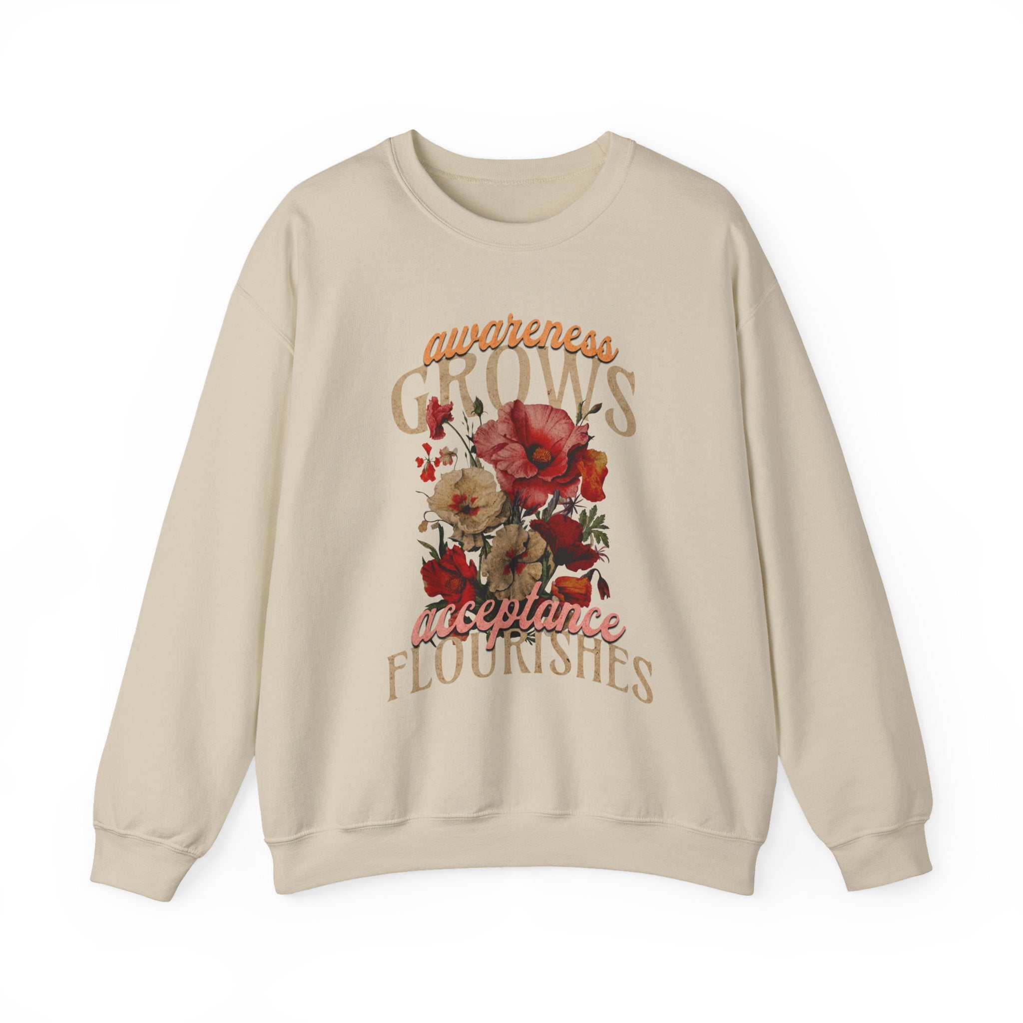 Awareness Grows Acceptance Flourishes Unisex Crewneck Sweatshirt