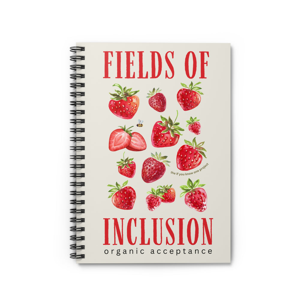 Fields of Inclusion Strawberry Spiral Ruled Line Notebook