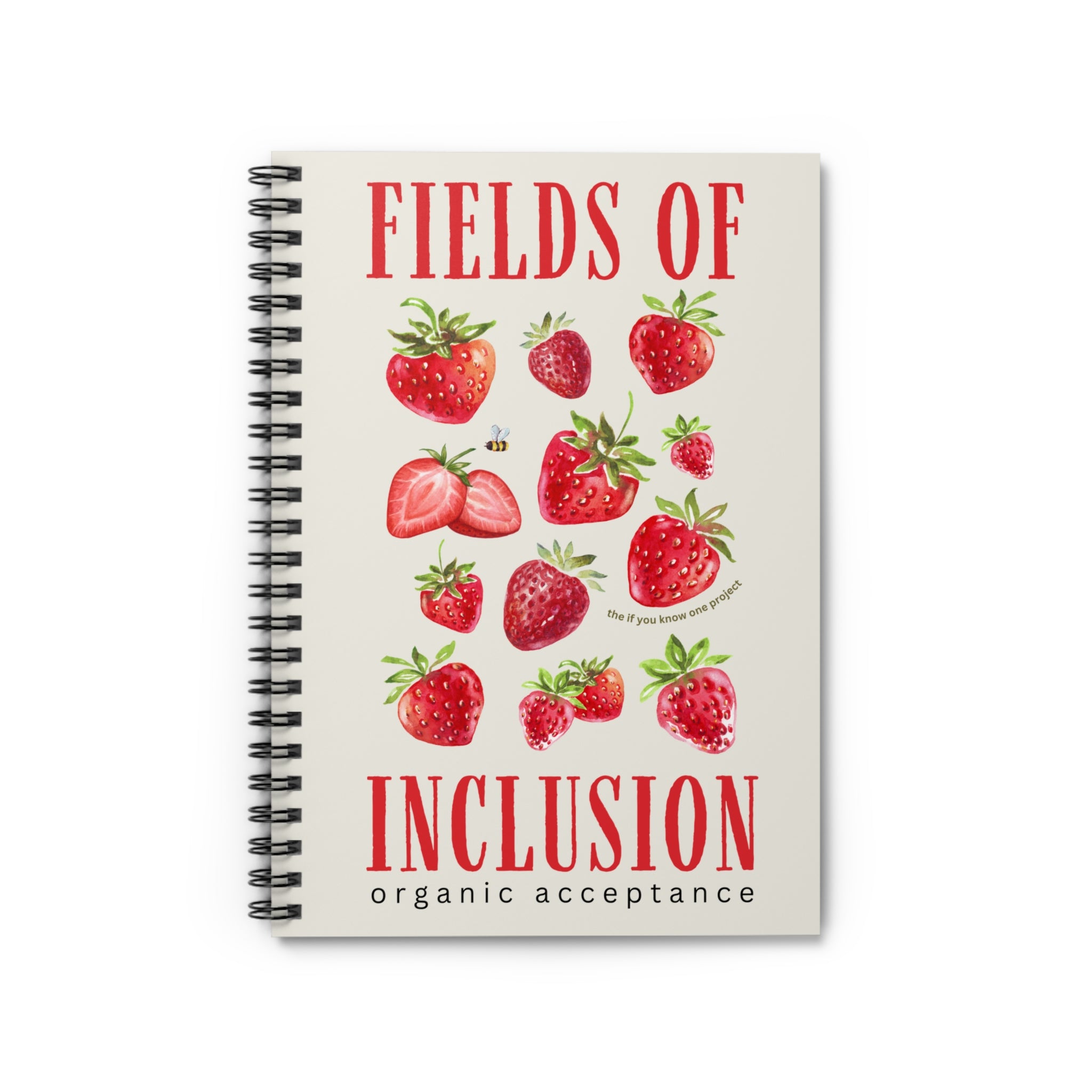 Fields of Inclusion Strawberry Spiral Ruled Line Notebook