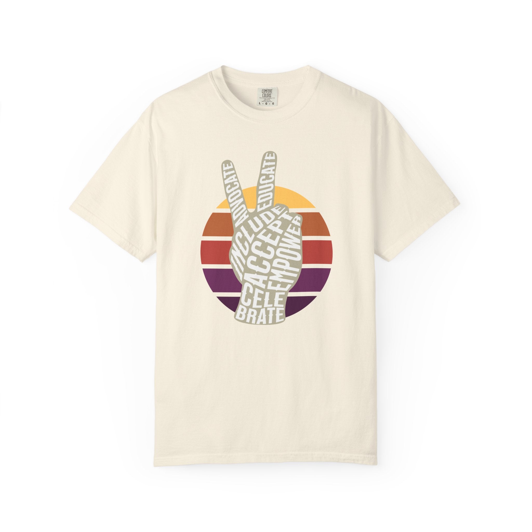 Neuro-affirming Peace Sign Unisex Garment-Dyed T-shirt