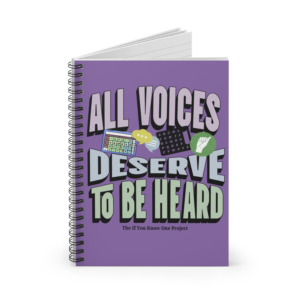 All Voices Deserve to be Heard Spiral Ruled Line Notebook
