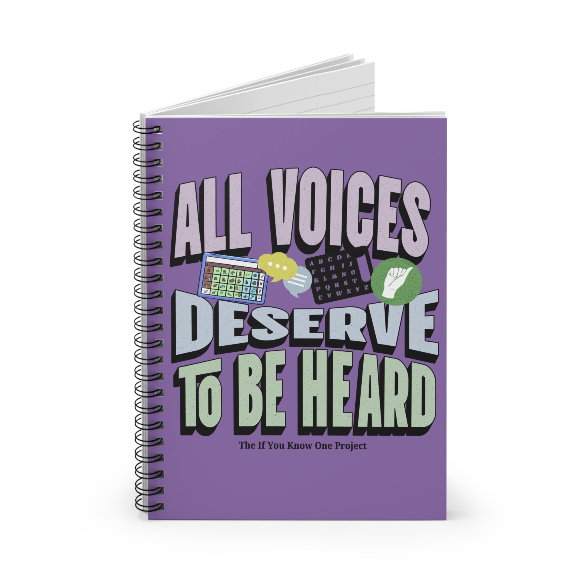 All Voices Deserve to be Heard Spiral Ruled Line Notebook