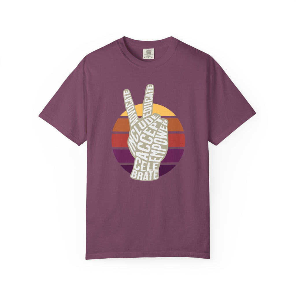 Neuro-affirming Peace Sign Unisex Garment-Dyed T-shirt