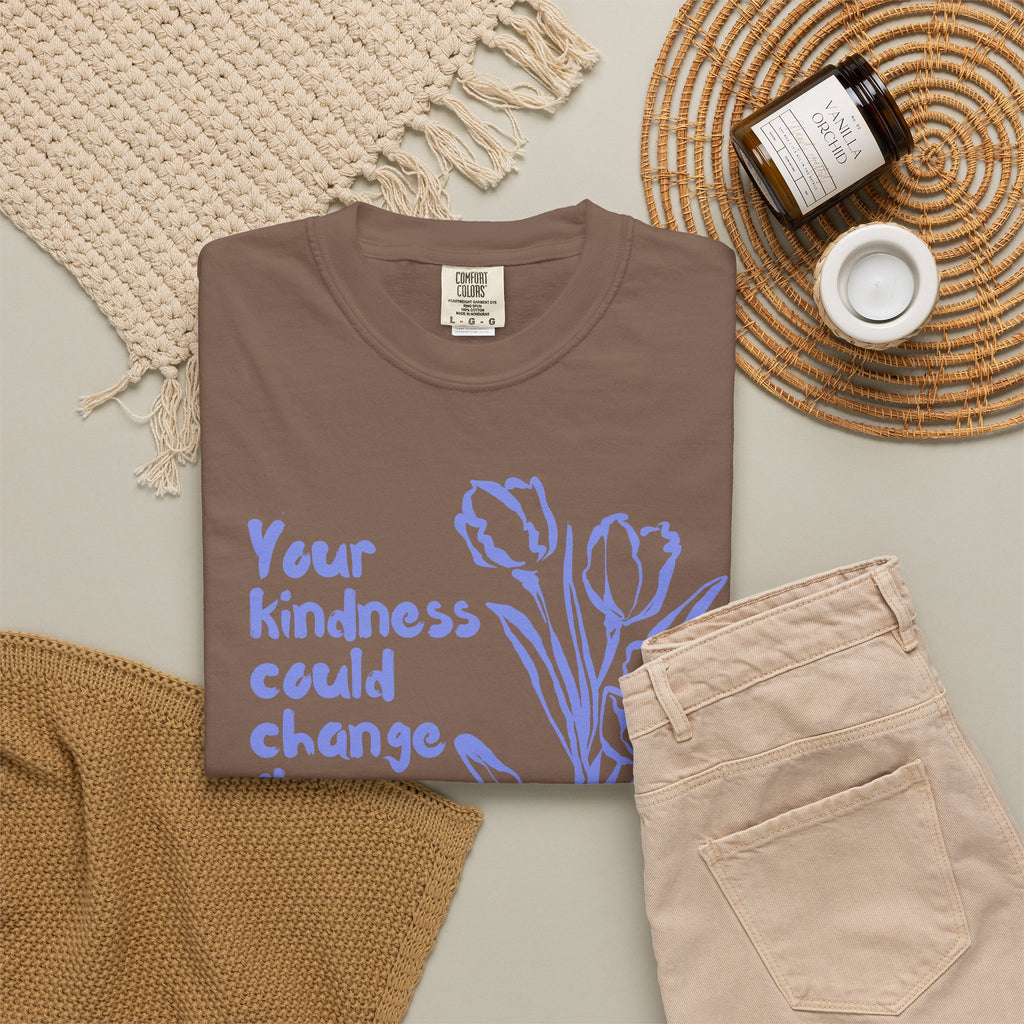 Kindness Changes The World Unisex Garment-Dyed T-shirt